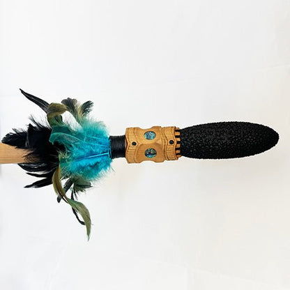 Stunning 1.6m Kanuka Maori Taiaha on Kauri Stand - one only available - ShopNZ