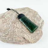 Stunning Genuine NZ Greenstone Toki Necklace with Notching - ShopNZ