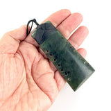 Stunning Genuine NZ Greenstone Toki Necklace with Notching - ShopNZ