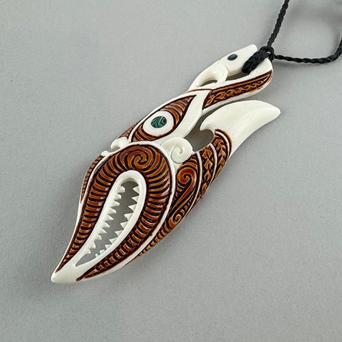 Stunning Maori Manaia Design Bone Necklace - ShopNZ