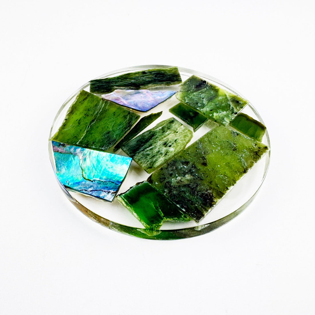Stunningly Beautiful Paua Shell and Greenstone Coasters - ShopNZ