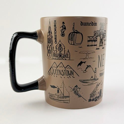Stylish Brown NZ Souvenir 13oz Big Mug - ShopNZ