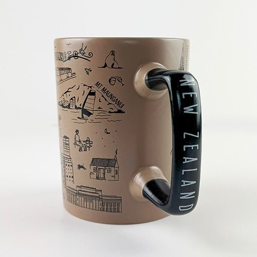 Stylish Brown NZ Souvenir 13oz Big Mug - ShopNZ
