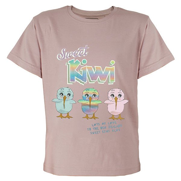 Super Cute Kiwi Kids Club T-shirt in Rose Pink - ShopNZ