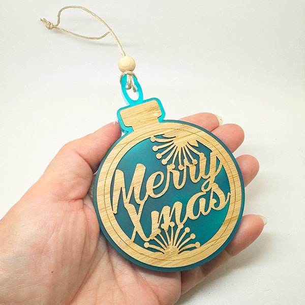 Teal NZ Merry Christmas and Pohutukawa Ornament - ShopNZ