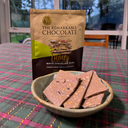 The Remarkable Chocolate Co Apple Crumble White Chocolate Bark - ShopNZ