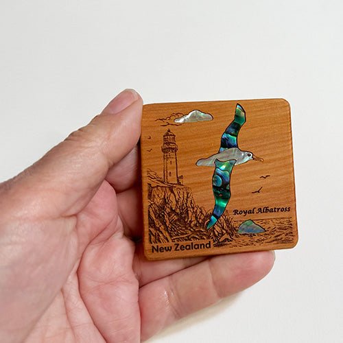 Totara and Paua Shell NZ Royal Albatross Fridge Magnet - ShopNZ