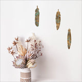 Weathered Copper Look Wall Art Feathers - ShopNZ