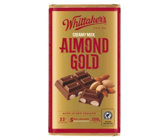 Whittakers Almond Gold Chocolate Block - ShopNZ
