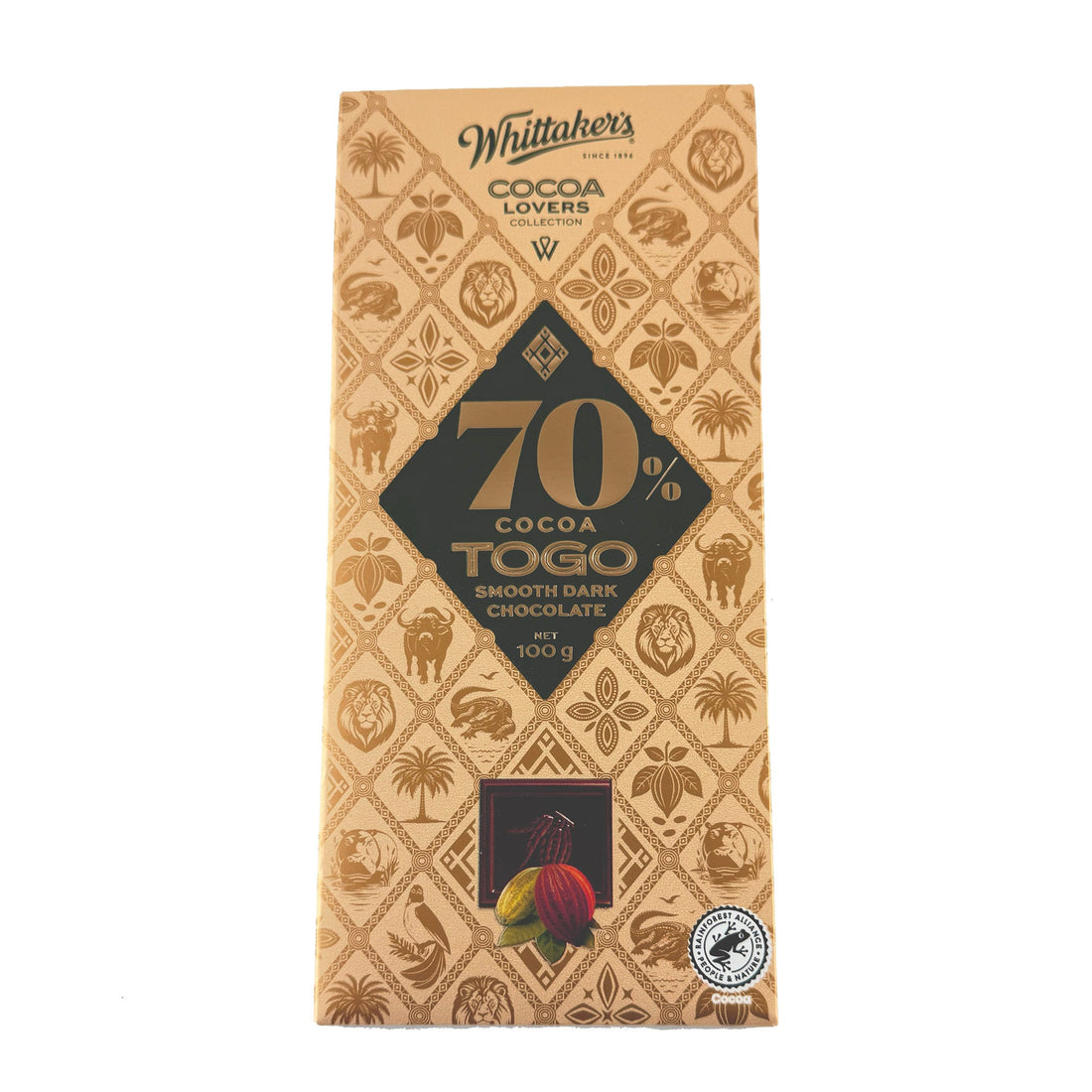Whittakers Cocoa Lovers Togo 70 Percent Dark Chocolate - ShopNZ