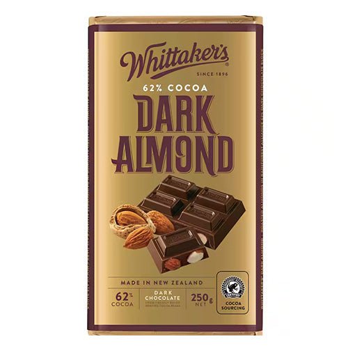 Whittakers Dark Almond Chocolate Block - ShopNZ