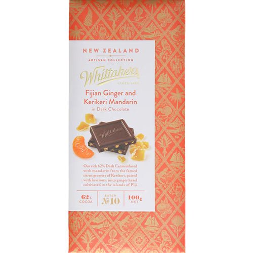 Whittakers Fijian Ginger and Kerikeri Mandarin in Dark Chocolate - ShopNZ