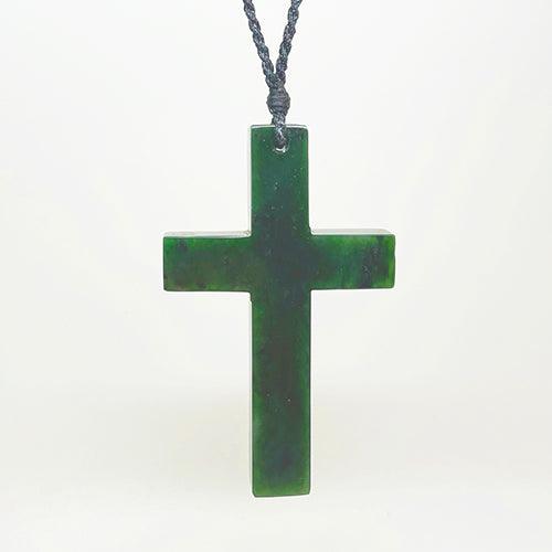 Whopper 8cm Pounamu Greenstone Cross Necklace - ShopNZ