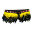 Yellow and Black Short Maori Korowai with Red Taniko - ShopNZ