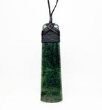 Extra Long 12.5cm Greenstone Maori Toki Necklace - ShopNZ