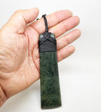 Extra Long 12.5cm Greenstone Maori Toki Necklace - ShopNZ