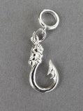 Sterling Silver Maori Fish Hook Charm - ShopNZ