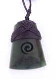 Genuine NZ Greenstone Toki with Koru Necklace - ShopNZ