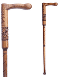 Maori Carved Walking Stick with Handle - ShopNZ