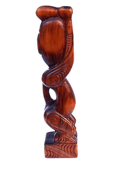 Carved Maori Tekoteko Holding Patu - ShopNZ