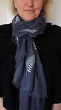 Gunmetal Grey Silver Fern Scarf - ShopNZ