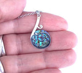 NZ Paua Silver Fern Frond Necklace - ShopNZ