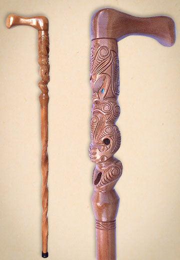 Ted Hatchwell Barley Twist Maori Walking Stick Tokotoko - ShopNZ