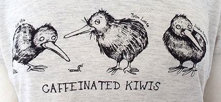 Funny Caffeinated Kiwis Womens T-shirt - ShopNZ