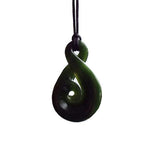 Large NZ Greenstone Twist with Koru Necklace - ShopNZ