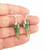 Genuine NZ Greenstone Shark Tooth Earrings - ShopNZ