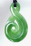 Large NZ Greenstone Twist with Koru Necklace - ShopNZ