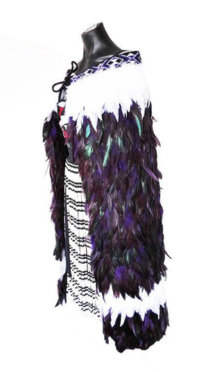 Beautiful Purple and Paua Maori Korowai Cloak - ShopNZ