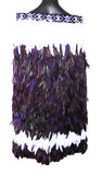 Beautiful Purple and Paua Maori Korowai Cloak - ShopNZ