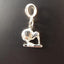 Sterling Silver Little Brown Kiwi Charm or Earrings