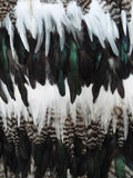 Maori Feather Korowai - White Jade Mottled Stripe - ShopNZ