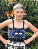 Blue Maori Girls Costume Set with Poi and Tattoo - ShopNZ