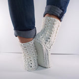 Cream NZ Sheepskin and Wool Slipper Socks - ShopNZ