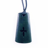 Genuine NZ Greenstone Drop Necklace with Cross - ShopNZ