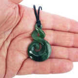 Genuine NZ Greenstone 4cm Twist Koru Necklace - ShopNZ