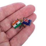 NZ and India Crossed Flags Badge - ShopNZ