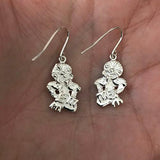 Sterling Silver Double Sided Tiki Charm or Earrings - ShopNZ