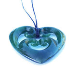 Genuine NZ Greenstone Koru Double Heart Necklace - ShopNZ