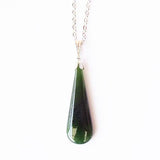 Silver and NZ Greenstone Drop Necklace - ShopNZ