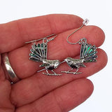 Pretty Silver and Paua Shell Fantail Earrings - ShopNZ