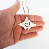 Maori Bone Stingray Koru Necklace - ShopNZ