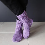 Purple NZ Sheepskin and Wool Slipper Socks - ShopNZ