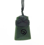 Genuine NZ Greenstone Toki with Koru Necklace - ShopNZ