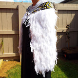 White Korowai Cape with Taranaki Taniko - ShopNZ