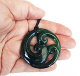 Large Genuine NZ Greenstone Triple Koru Necklace - ShopNZ