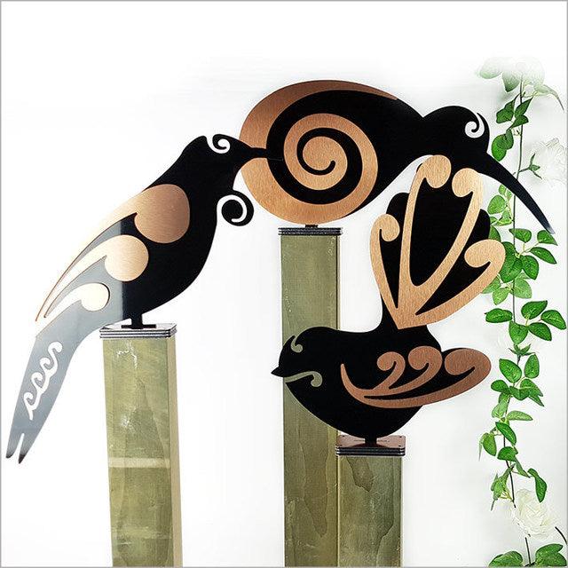 NZ Made Outdoor Fantail Bird on Stand - ShopNZ